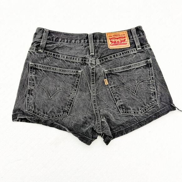 Levi's Gray Wash Denim Jeans Short Cutoff Orange Tab Pants Size 25 - Picture 2 of 6